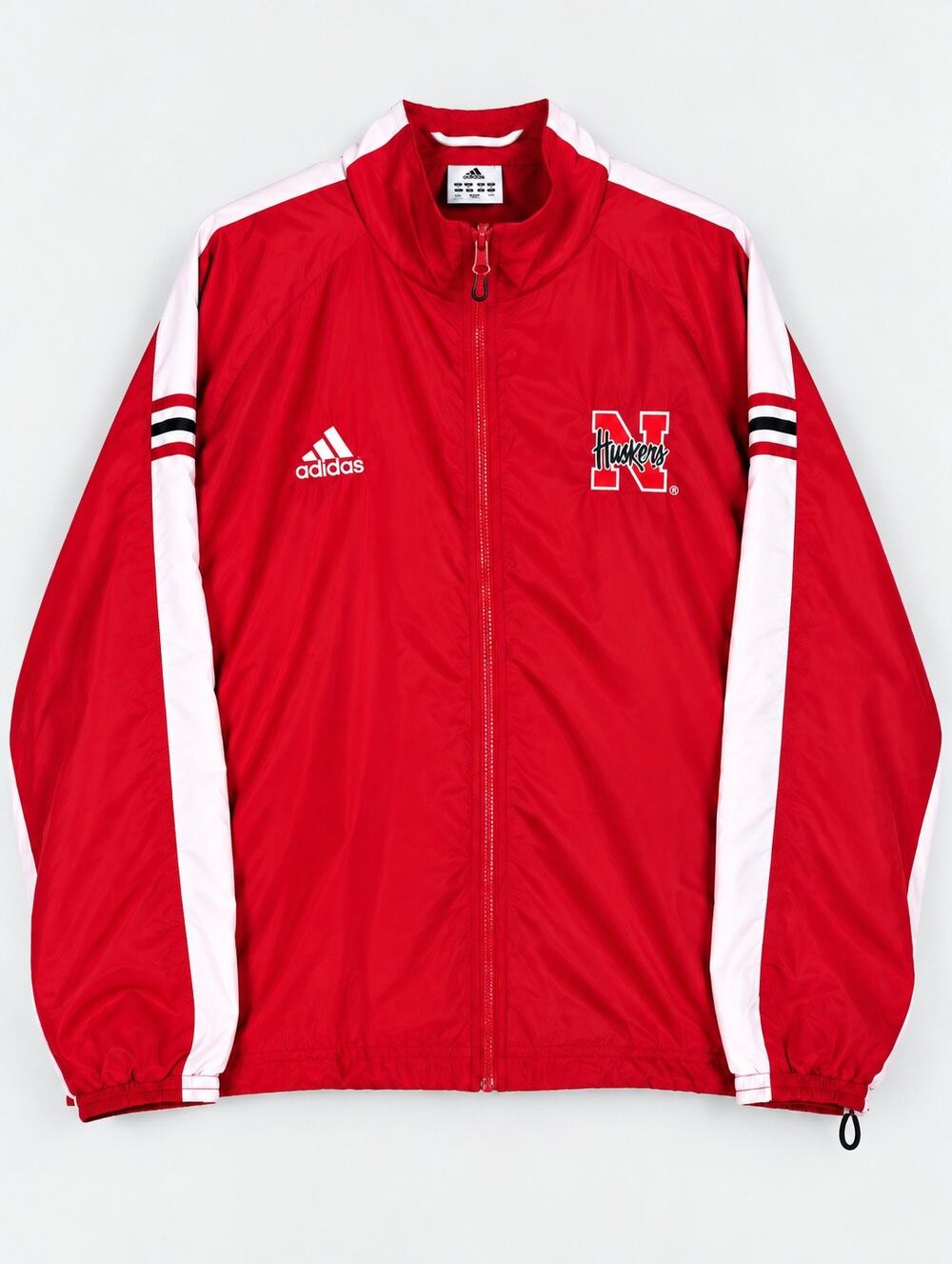 Vintage Adidas Nebraska Cornhuskers Jacket Mens 2XL Red Y2K Windbreaker NCAA
